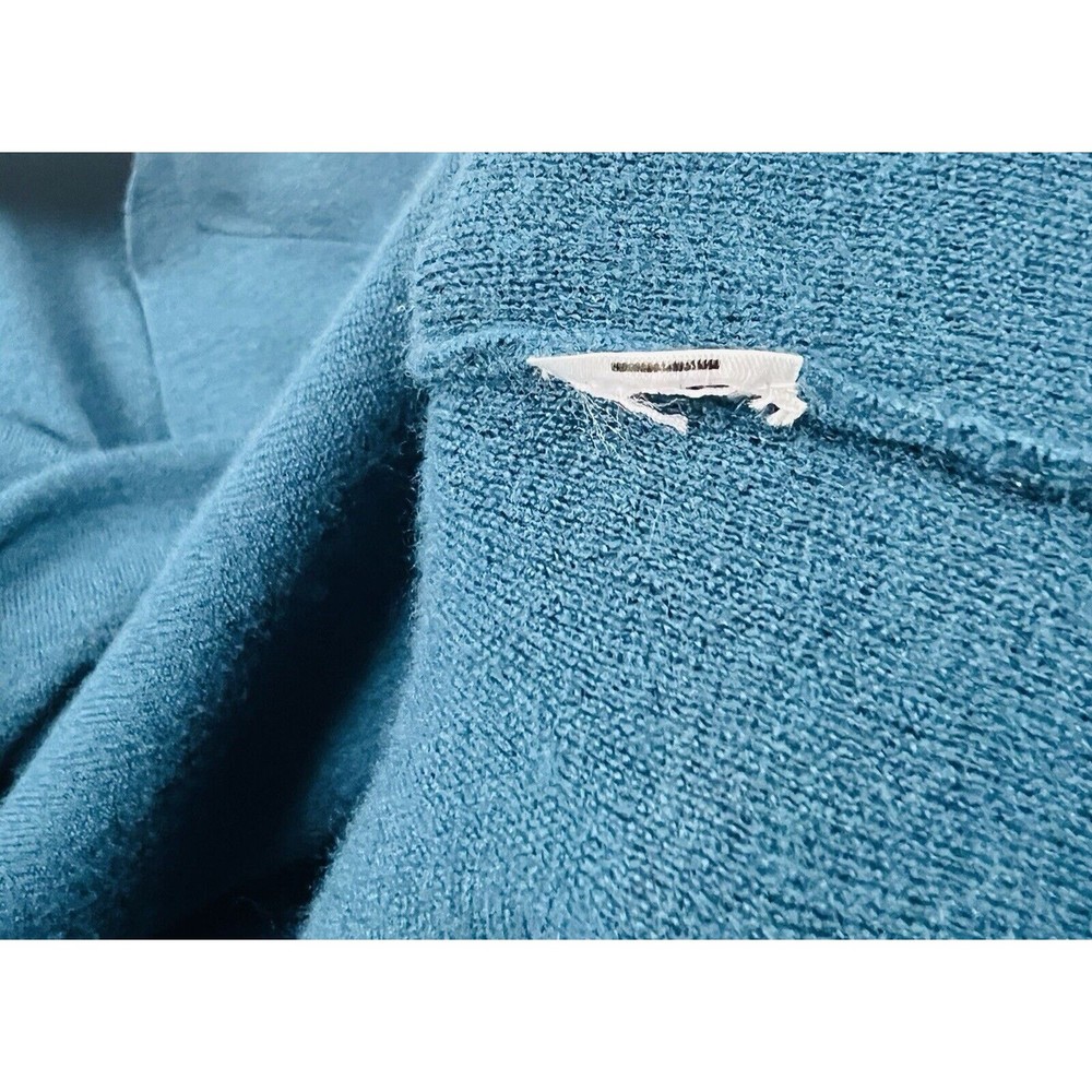 Eileen Fisher Tunic Sweater Womens XS Teal Italian Yarn V Neck Knit Pullover - Picture 14 of 14